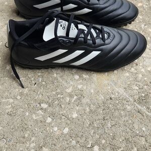 Adidas Men's Black Athletic Shoes with White Stripes